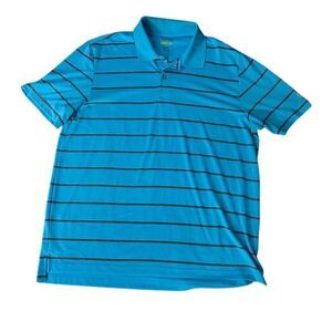Izod Men's Big & Tall XL Blue Striped Golf Polo Shirt Short Sleeve